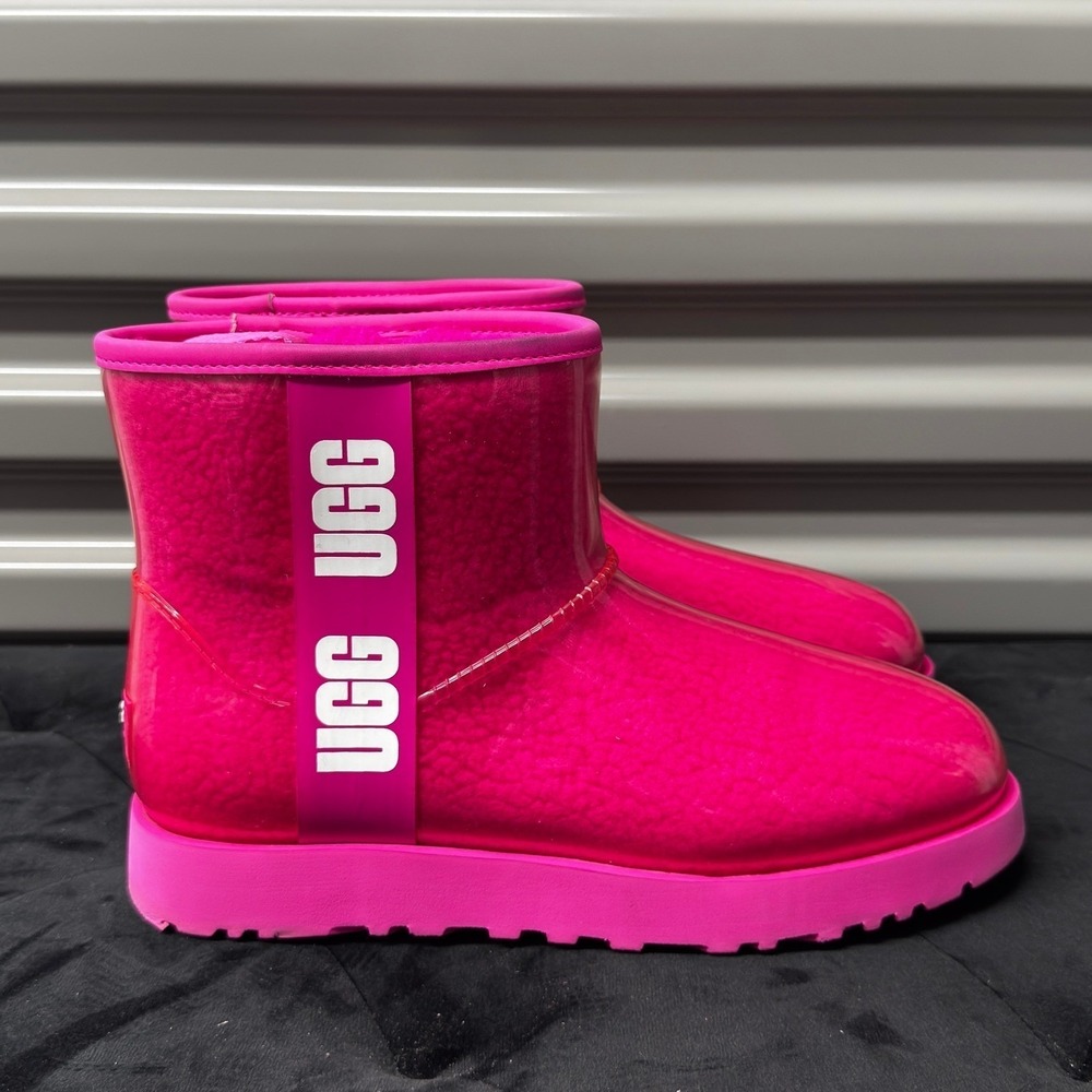 UGG Classic Clear Mini Rock Rose Pink Waterproof Boots 1113190 Womens 8 - Picture 1 of 8